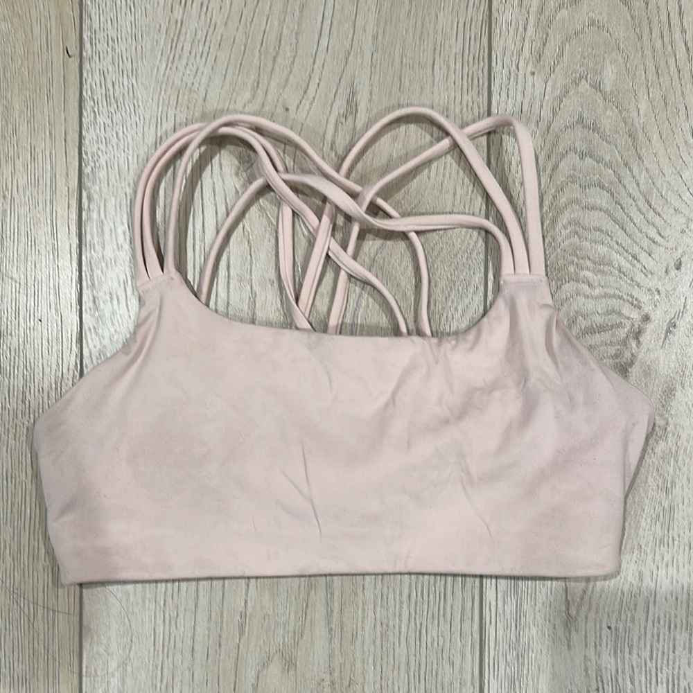 Athleta Light Pink Strappy Sports Bra